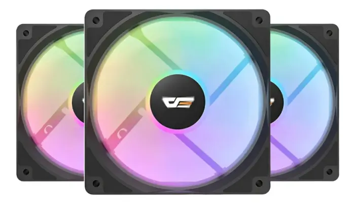 Kit Ventoinhas Aigo Darkflash CL12, Rainbow, 5x120mm, Preto, RAINBOW-CL12-3IN1