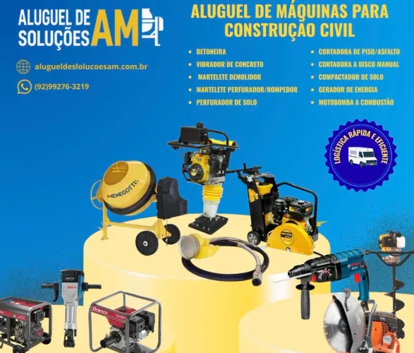 Locação de Máquinas para Obras e Reformas - Entrega Rápida