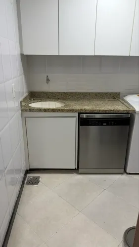 Bancada em mármore com cuba