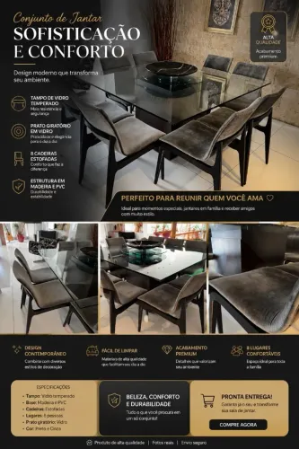 Mesa de Jantar 8 cadeiras Excelente estado, Mesanino