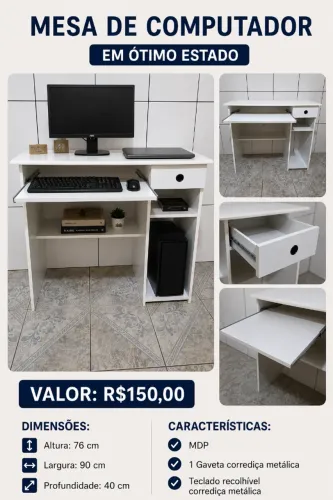 Mesa de computador - Ótimo estado