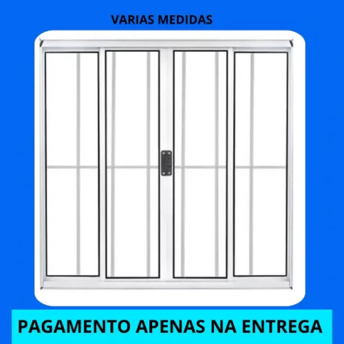 vitro branco com grade aluminio - 1,00x1,00