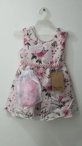 Vestido Infantil PLINC PLOC TAM.G + faixa de bebê 