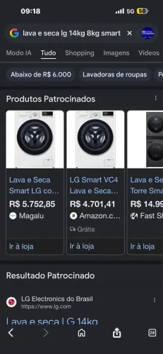 Lava e seca LG 14.8k Wi-Fi 