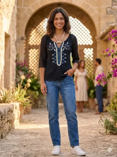 Blusa com manga estilo boho chique