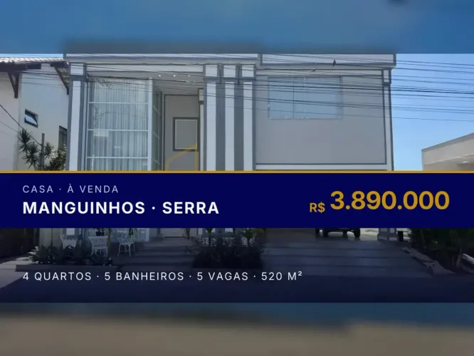 Não Perca a Chance de Morar em Manguinhos: Casa de Alto Padrão à Venda!