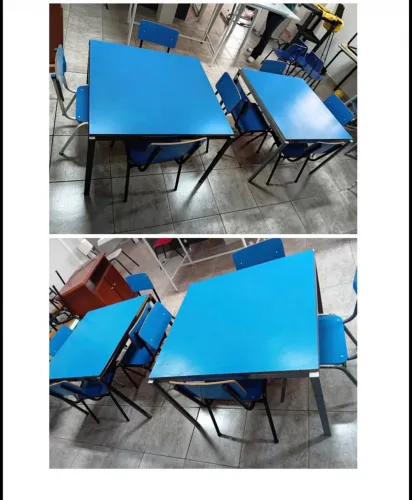 Jogo mesa com cadeiras escolares infantil