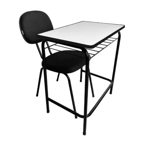 Conjunto Escolar FDE tradicional  Mesa e Cadeira Com Porta Livros - Juvenil/adulto