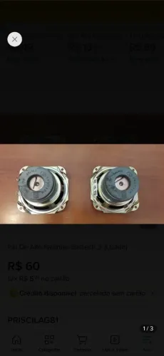 Par de alto falantes eastech 3' usados funcionando