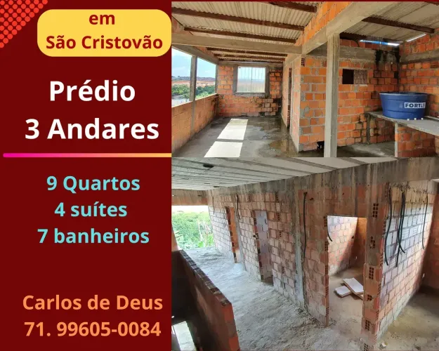 Prédio 3 andares , 9 Quartos, 04 suítes, 225 m², Jardim Vila Verde, laje coberta, São C