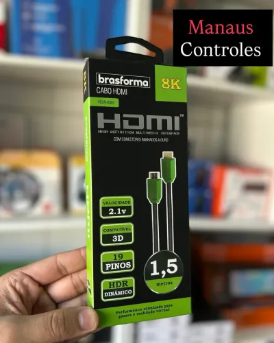 Cabo Hdmi 8K para PlayStation / Xbox e PC 1,5M 120Hz / 144Hz