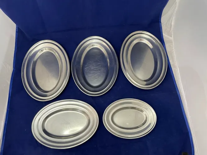 Conjunto de Travessas para Servir Oval em Inox