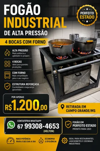 Fogão Industrial 4 Bocas com Forno