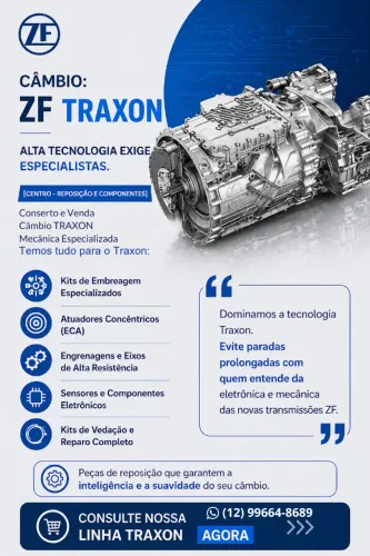 Câmbio ZF TraXon: Peças, Manutenção e Especialistas em Transmissões Pesadas