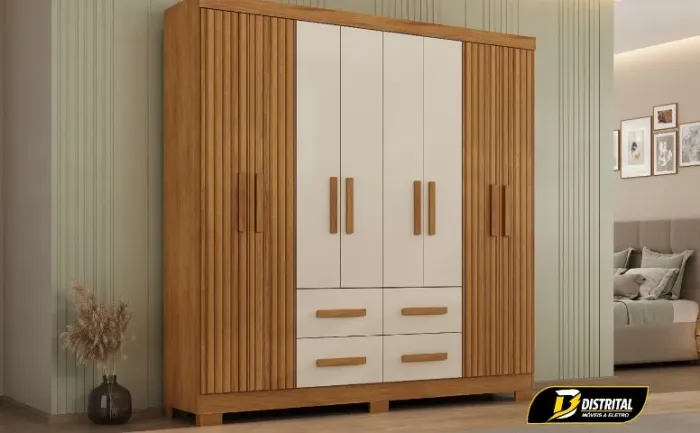 Guarda Roupa Itapema 8 Portas 4 Gavetas Pronta Entrega