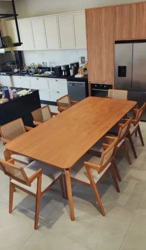 Mesa de Jantar 270x110 Com 8 CADEIRAS 100%MADEIRA