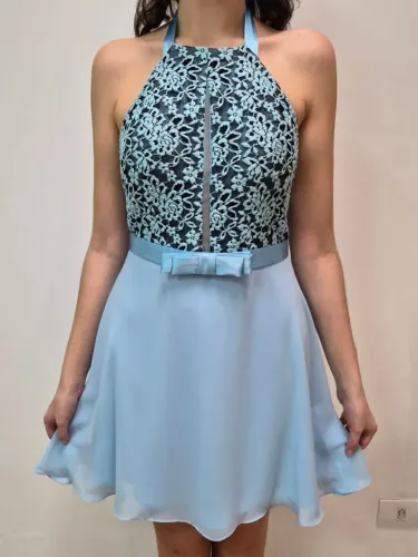 Vestido curto festa Azul Claro