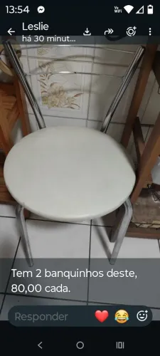 Vendo banquetas cromadas branca. 80 cada são duas ZAP * Cezar Guarulhos