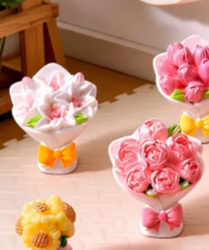 Mini buquês para casa de Barbie 