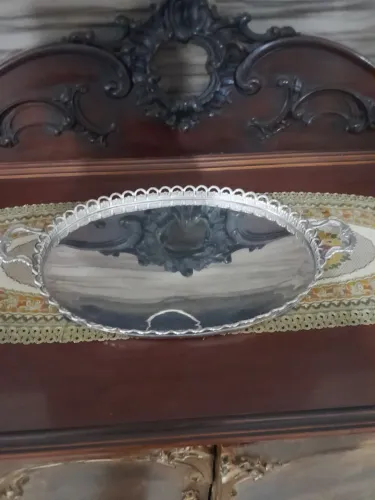 Bandeja banhada a prata pequena avaria 