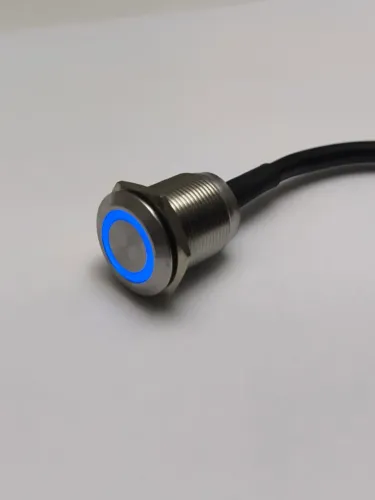 Kit 2 botão liga/Desliga aprova d'água 22mm para som e automação led azul