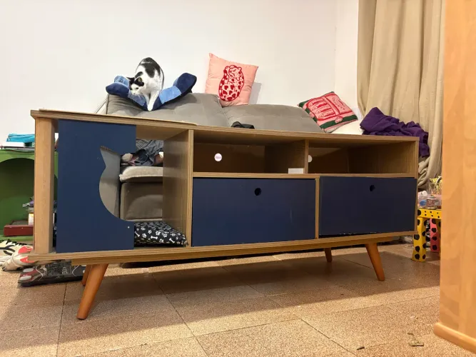Rack sala com gavetas e cama gatos
