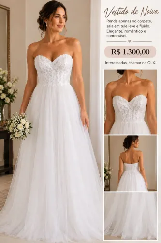 Vendo Vestido de noiva seminovo