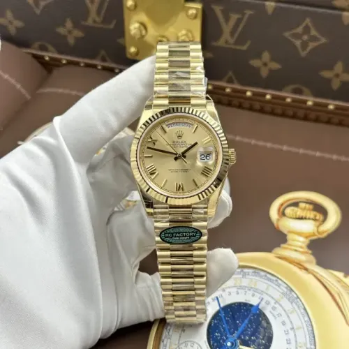 Relógio Rolex Day-Date President 40 Milímetros com mostrador amarelo champanhe