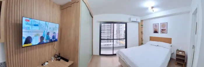 Apartamento mobiliado com 1 dormitório, aluga por R$ 2.300/mês em Santo Amaro - São Paulo/