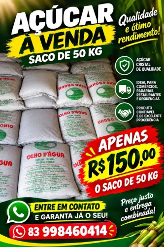 Vendo Saco De açúcar Cristal 50 Kg