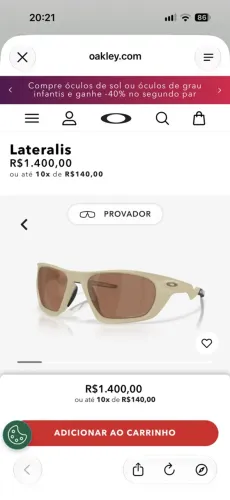 Óculos Oakley Lateralis com bag