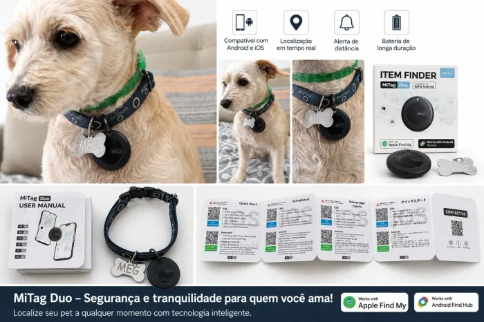 Rastreador PET MiTag Duo - Android e IOS