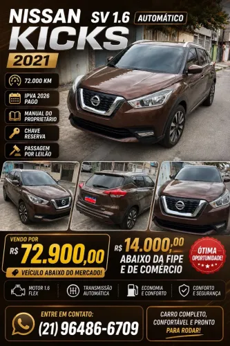 Nissan Kicks SV 1.6 16V Flexstar 5P Aut. 2021