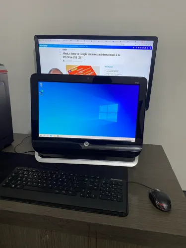 Computador empresarial All in One HP 8gb 1600mhz Ssd tela 18 wifi web cam e Bluetooth 