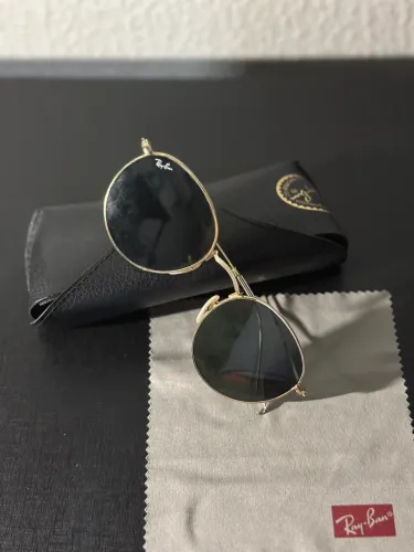 Óculos Rayban Round dourado Lentes G15 