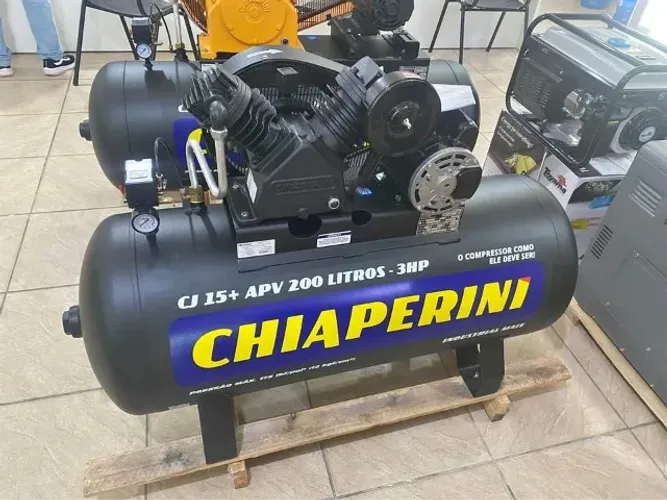 Compressor de Ar 200L Motor 3cv Mono 175psi 15pcm - Chiaperini (Loja)