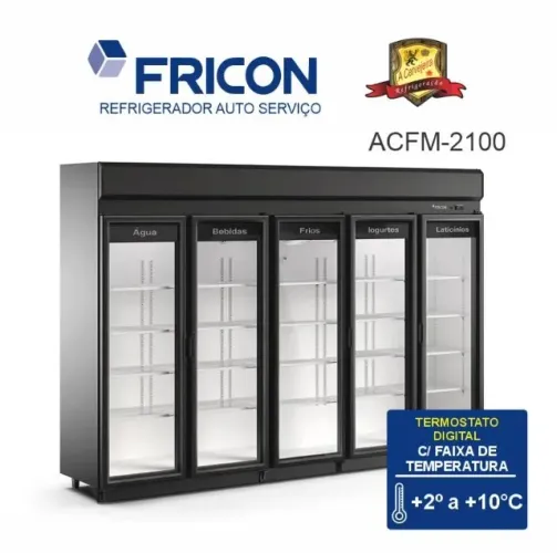 Expositor Refrigerado Auto Serviço 5 Portas