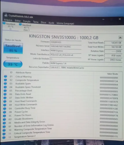 SSD NVME Kingston NV3 1tb PCIe 4.0