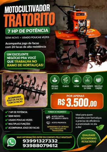 Motocultivador tratorito no precinho