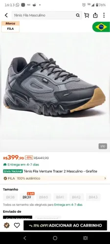 Fila venture tracer 2 tamanho 45