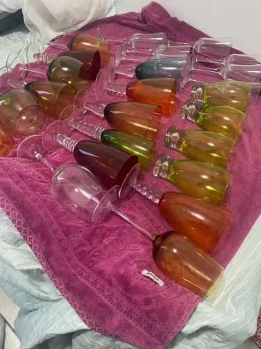 Taça de cristal coloridas 50 peças