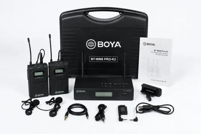 Microfone BOYA BY-WM8 Pro-K2 Sem Fio UHF Duplo