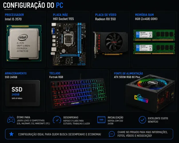 PC Gamer de Entrada - Ótimo estado