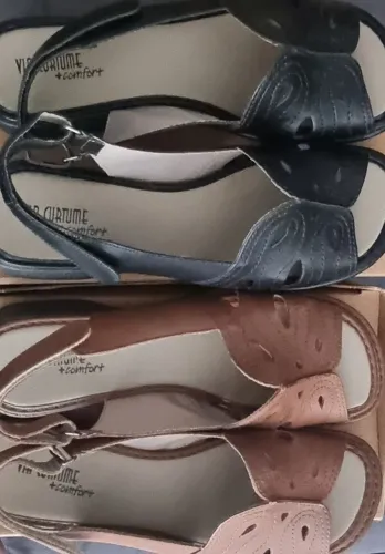 SANDÁLIA CONFORTÁVEL RASTEIRA EM COURO COM VELCRO VIA CURTUME (MARCA CARIOCA) - Número 37
