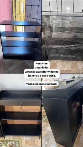 Vende se balcão caixa e expositor de vidro 