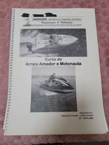Livro de curso de Arrais Amador e Motonauta