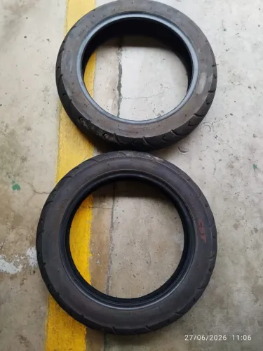 Par de Pneus CST 90/90-12 44J Original de Scooter - Ótimo Estado