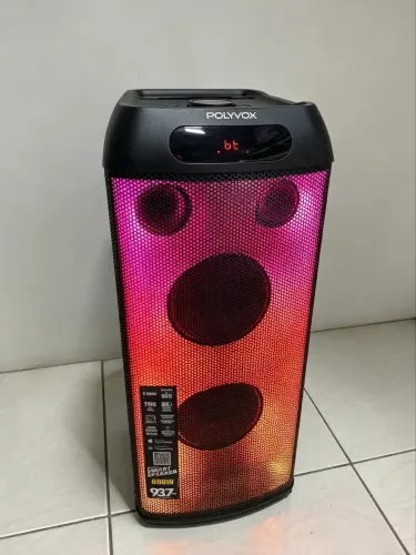 Caixa de Som Polyvox XT-660T ? 800W RMS ? Luz LED + Bluetooth