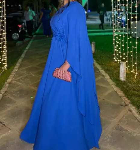 Vestido azul royal longo