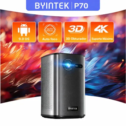 Projetor Portátil Byintek P70 Dlp 3d Wifi 1080p